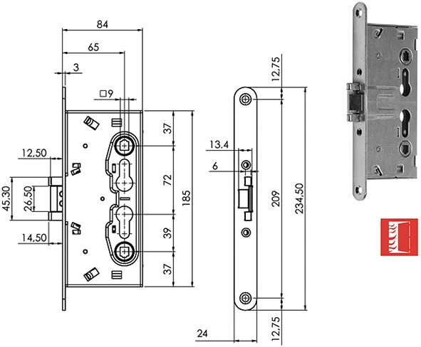 SERRATURE MECCANICHE ISEO 216 PORTE TAGLIAFUOCO   