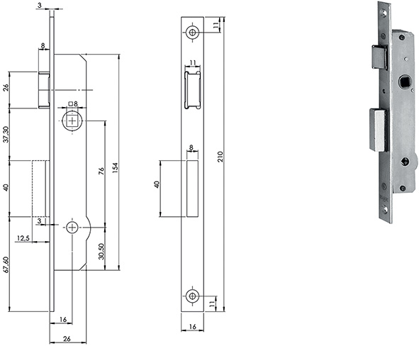 SERRATURE FIAM-ISEO INFILARE A SPILLO ART.901     