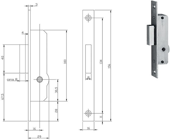 SERRATURE FIAM-ISEO INFILARE A SPILLO ART.903     