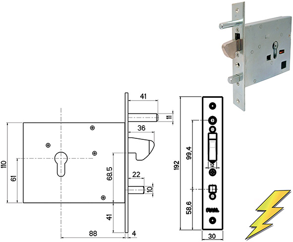 SERRATURE FIAM-ISEO INFILARE ELETTRICA 381 EGI    