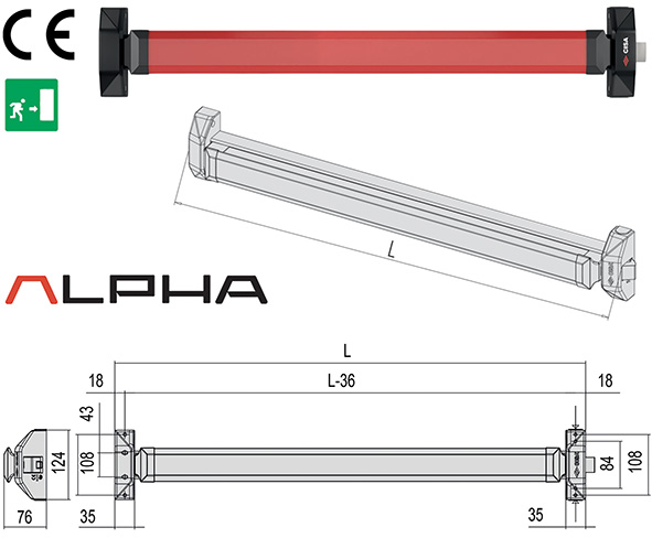MANIGLIONI CISA ALPHA TOUCH ART.5M801             
