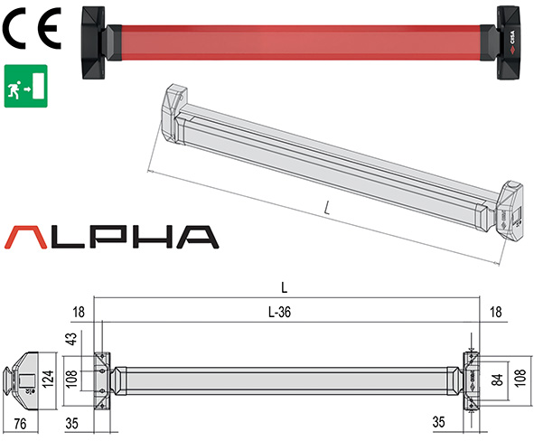 MANIGLIONI CISA ALPHA TOUCH ART.5M811             