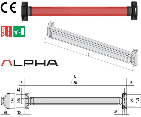 MANIGLIONI CISA INFILARE ALPHA TOUCH ART.5M711 FR 