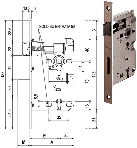SERRATURE AGB PATENT PICCOLA B.QUADRO ART.572     