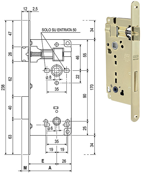 SERRATURE AGB PATENT GRANDE WC B.TONDO ART.595    