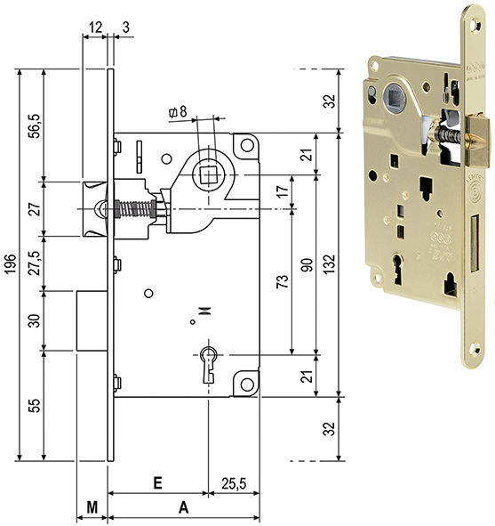 SERRATURE AGB CENTRO PATENT FRONTALE 18 ART.1002  