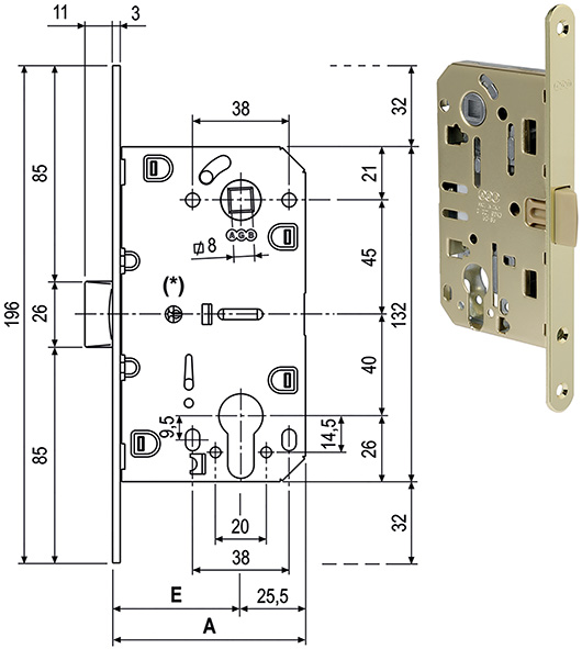 SERRATURE AGB MEDIANA A CILINDRO SAG. ART.1103    