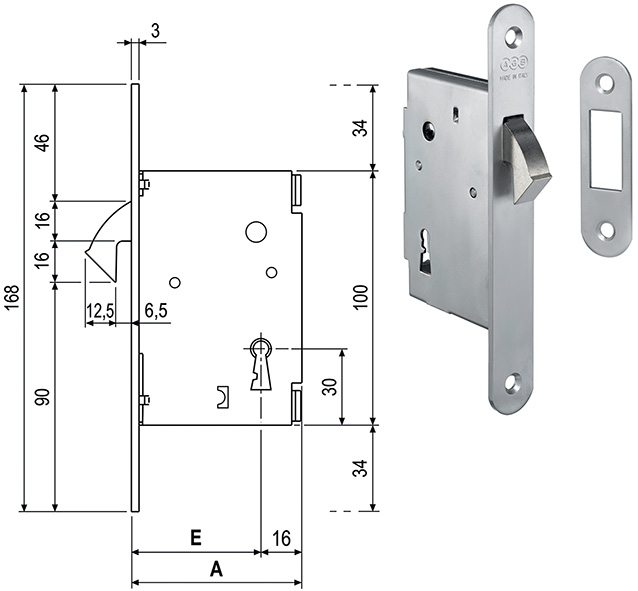 SERRATURE AGB PER SCORREVOLI GANCIO PATENT ART.701