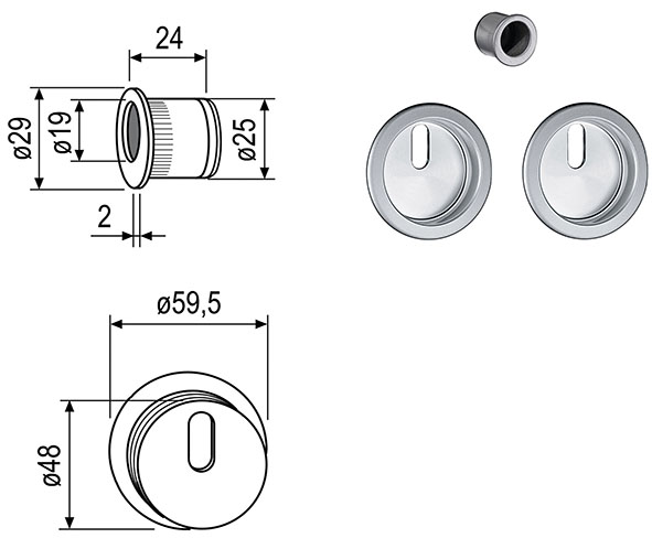 KIT ROSETTE AGB PATENT PER SCORREVOLI ART.192011  