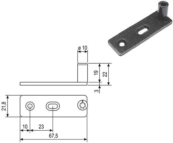 PERNO CHIUSURA PIASTRA LUNGA AGB ART.901.17.93    