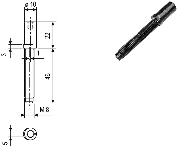 PERNO CHIUSURA FILETTATO M8 AGB ART.901.22.93     
