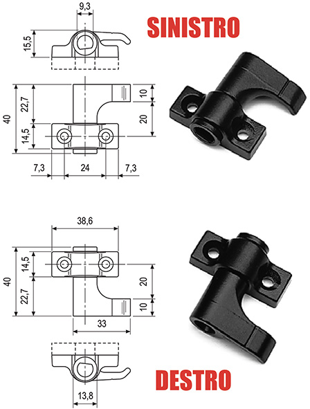 GANCI DI CHIUSURA PER SPAGNOLETTE AGB UNICA KIT   