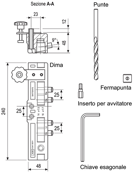 DIME PER CERNIERE AGB ANUBA 3D KIT C/ACCESSORI    