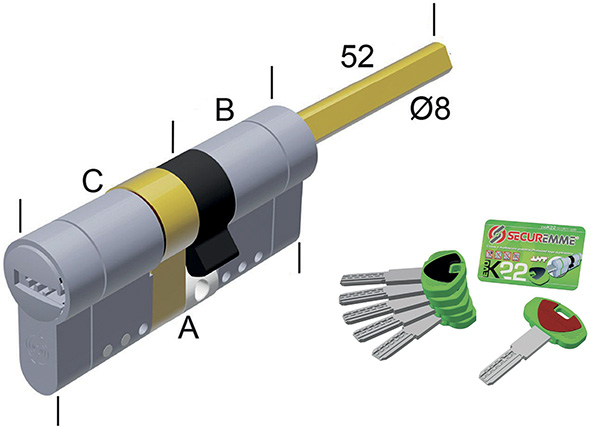 CILINDRI SECUREMME EVOK22 TOP MODULARE POMOLO     