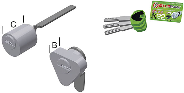 CILINDRI SECUREMME COPPIA EVOK22 SERR.ELETR. 11721