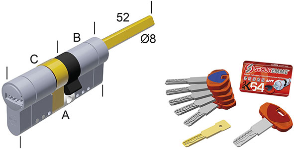 CILINDRI SECUREMME EVOK64 TOP MODULARE POMOLO     