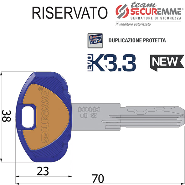 CHIAVI PUNZONATE SECUREMME TEAM EVOK3.3 A2        