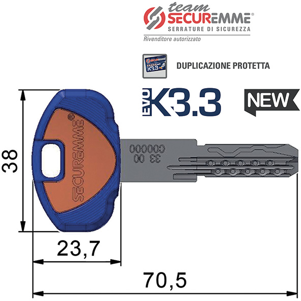 CHIAVI SECUREMME TEAM EVOK3.3 A2 * DUPLICATO      