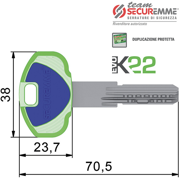 CHIAVI SECUREMME TEAM EVOK22 * DUPLICATO          