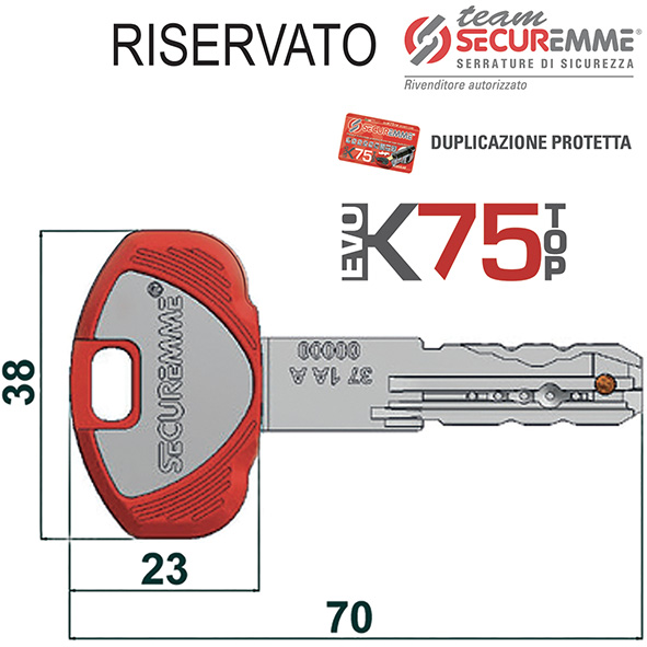 CHIAVI PUNZONATE SECUREMME TEAM EVOK75 1B 10 PERNI