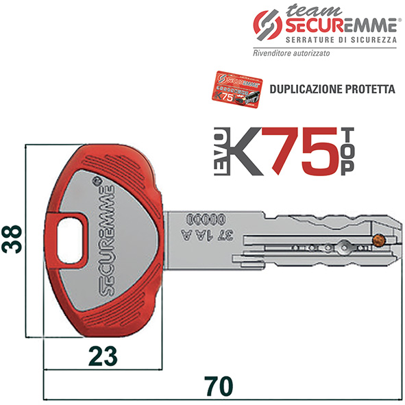 CHIAVI SECUREMME TEAM EVOK75 * DUPLICATO          
