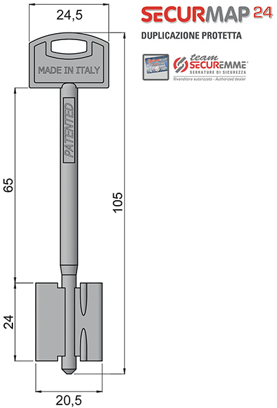 CHIAVI SECUREMME SECURMAP24 MM.105 * AGGIUNTIVA   