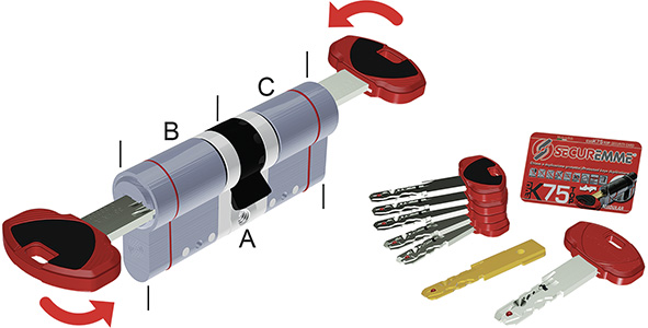 CILINDRI SECUREMME EVOK75 TOP MODULARE FRIZIONATO 