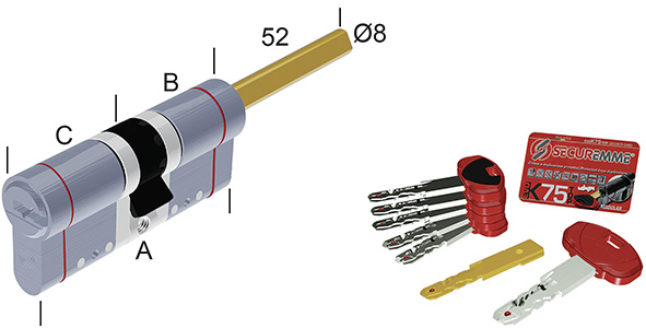 CILINDRI SECUREMME EVOK75 TOP MODULARE POMOLO     