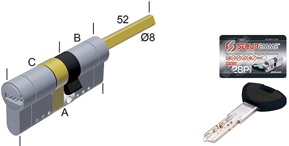 CILINDRI SECUREMME EVOK28 TOP MODULARE POMOLO     