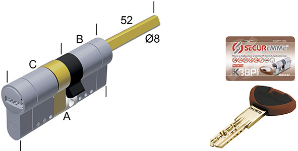 CILINDRI SECUREMME EVOK38 TOP MODULARE POMOLO     