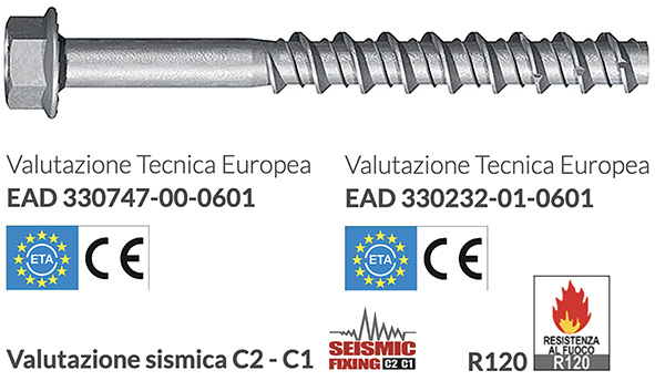 VITI CALCESTRUZZO TECFI HXE01 TESTA ESAGONALE     