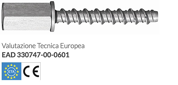 VITI CALCESTRUZZO TECFI HXE07 CON DADO GIUNZIONE  