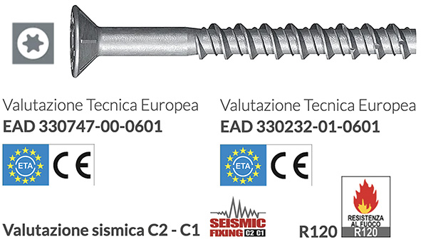 VITI CALCESTRUZZO TECFI HXE03 TESTA SVASATA PIANA 
